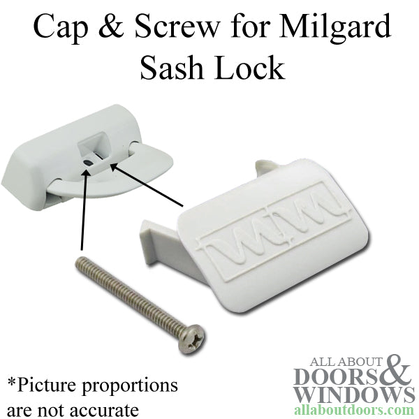 Cap and Screw Only for Milgard Positive Action Lock - Cap and Screw Only for Milgard Positive Action Lock