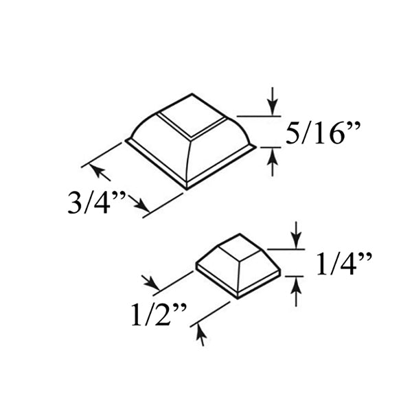 Square Assorted Tub Enclosure Bumpers 1 Pair of Each Size - Square Assorted Tub Enclosure Bumpers 1 Pair of Each Size