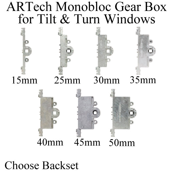 Monobloc Gear Box for Tilt & Turn Window Multipoint Lock, Choose Backset - Monobloc Gear Box for Tilt & Turn Window Multipoint Lock, Choose Backset
