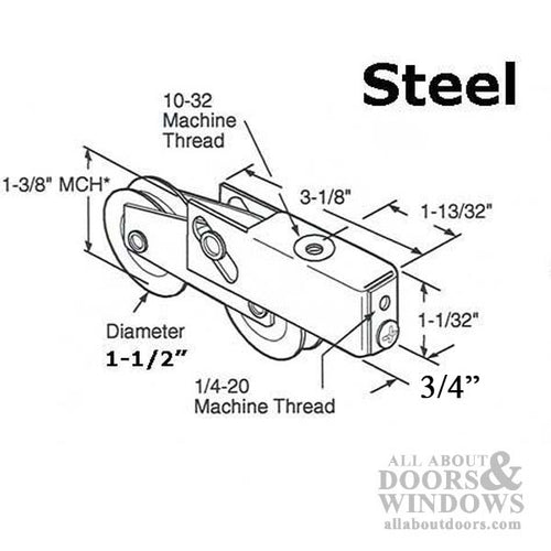 Door Roller For Sliding Glass Patio Door Roller 1.5 Inch Steel Dual Wheel - Door Roller For Sliding Glass Patio Door Roller 1.5 Inch Steel Dual Wheel