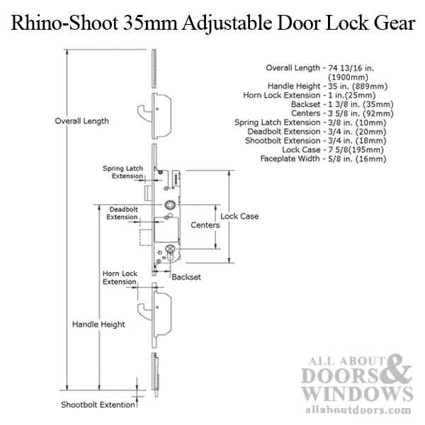 Rhino Active 35/92 Europa, 5 Point Hook / Shootbolt - SS - Rhino Active 35/92 Europa, 5 Point Hook / Shootbolt - SS