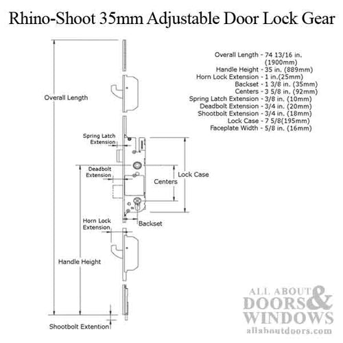 Rhino Active 35/92 Europa, 5 Point Hook / Shootbolt - SS - Rhino Active 35/92 Europa, 5 Point Hook / Shootbolt - SS