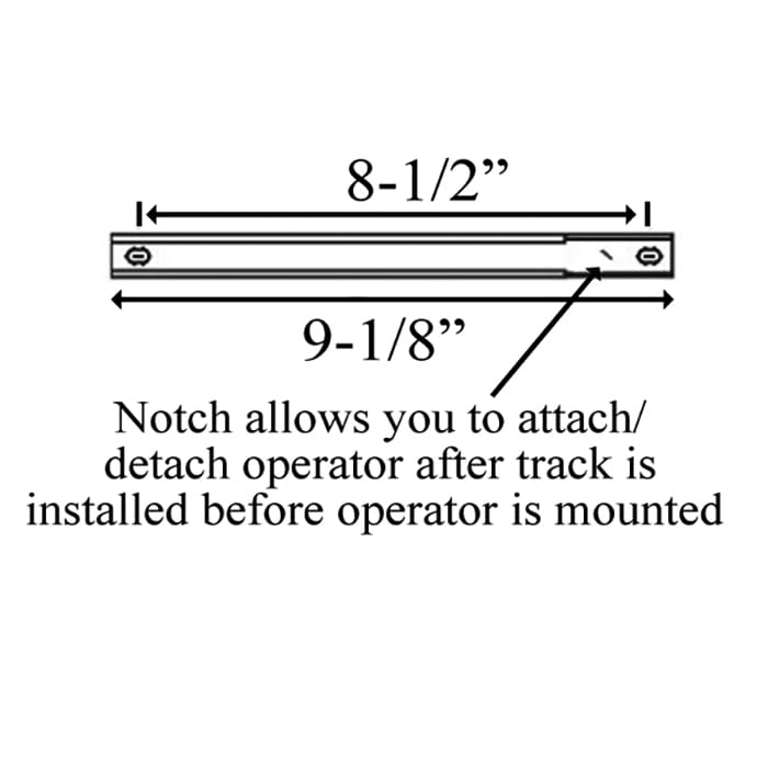 Track, 9-1/8 inch 2 holes, casement operator - Track, 9-1/8 inch 2 holes, casement operator