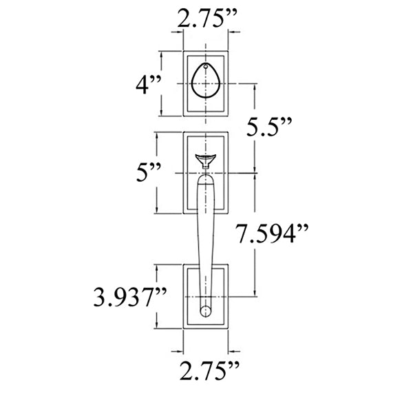 Savoy Grip Entry Handleset for Multipoint Locks Schlage 5 Pin Keyway - Savoy Grip Entry Handleset for Multipoint Locks Schlage 5 Pin Keyway