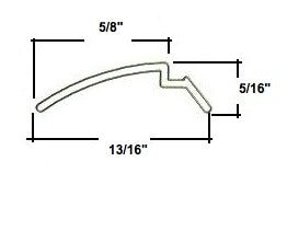 Vinyl Glazing Bead, Curved Shape, Cut in 6' Lengths - Vinyl Glazing Bead, Curved Shape, Cut in 6' Lengths