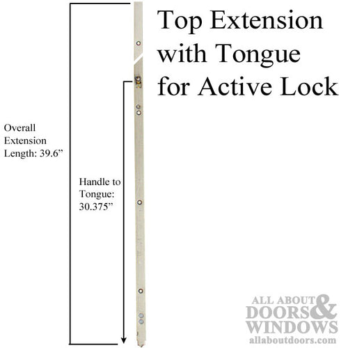 16mm P2000 Active Upper Tongue @ 30.375 Assembly (39-9/16 length), Doors 77 - 16mm P2000 Active Upper Tongue @ 30.375 Assembly (39-9/16 length), Doors 77