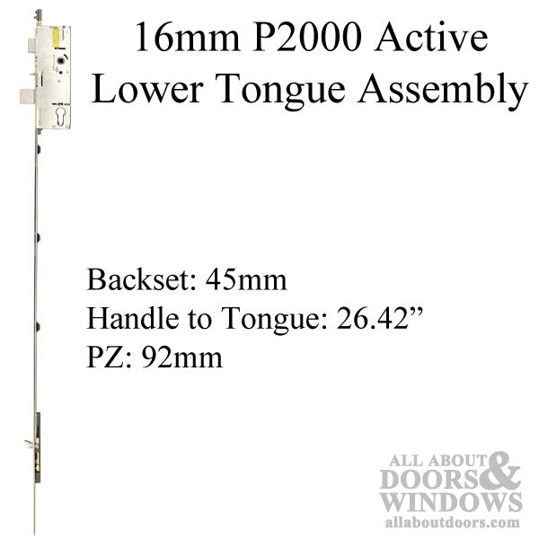 16mm P2000 Active Lower 45/92 Tongue @ 26.42 Assembly - 16mm P2000 Active Lower 45/92 Tongue @ 26.42 Assembly
