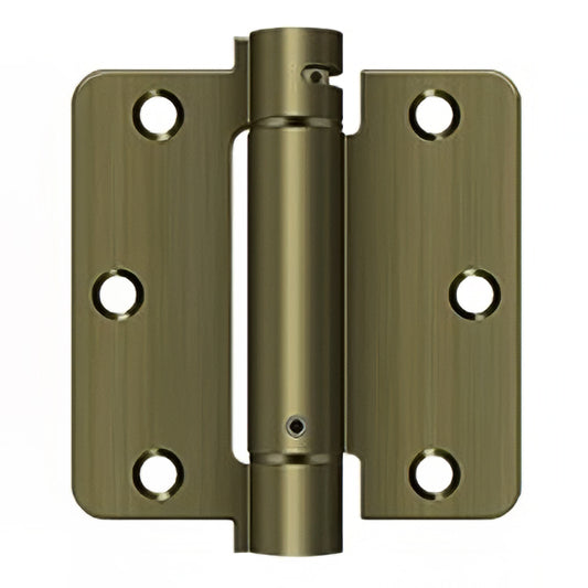 Spring Hinge 3.5 x 3.5 x 1/4 Radius Corners, Deltana Single Action - Choose Color