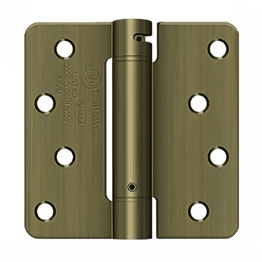 Spring Hinge 4 x 4 x 1/4 Radius Corners, Single Action - Choose Color