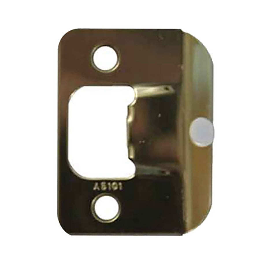 Strike Plate, ND, Radius Full Lip with Button - Polished Brass - Strike Plate, ND, Radius Full Lip with Button - Polished Brass