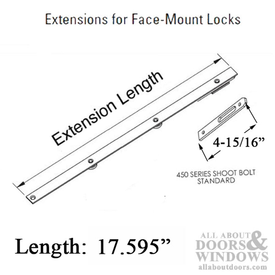 Sentinel Bottom Shootbolt Extension, 450 Series - SS - Sentinel Bottom Shootbolt Extension, 450 Series - SS