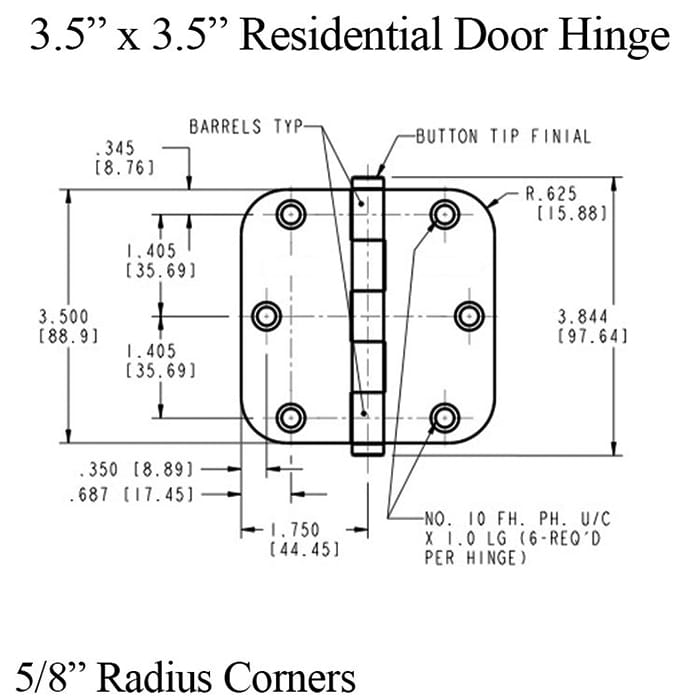 Residential Hinge, 3-1/2