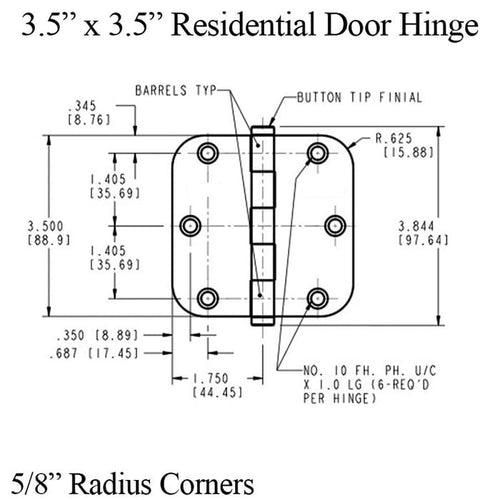 Residential Hinge, 3-1/2