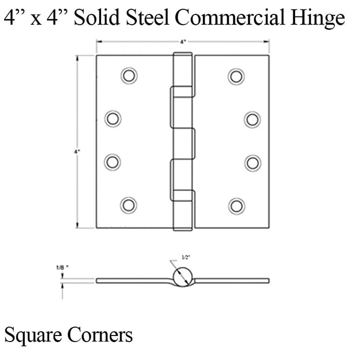 Solid Steel Commercial Door Hinges Square Corners 3 Pack Antique Nickel - Solid Steel Commercial Door Hinges Square Corners 3 Pack Antique Nickel