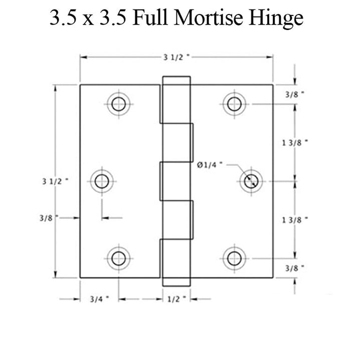 3.5 x 3.5 Full Mortise Hinge - Square Corner - Distressed Oil Rubbed Bronze - 3.5 x 3.5 Full Mortise Hinge - Square Corner - Distressed Oil Rubbed Bronze