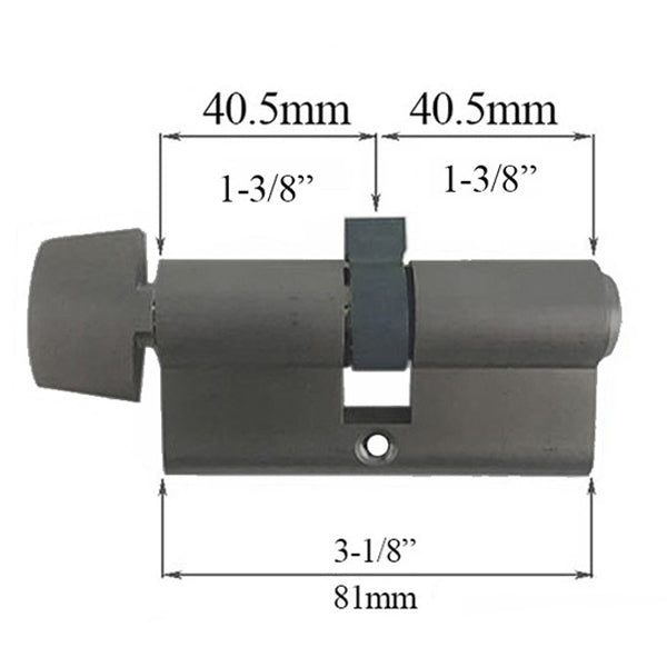 Hoppe 40.5/40.5 Keyed Dallas D-Knob Cylinder 90 degrees - Hoppe 40.5/40.5 Keyed Dallas D-Knob Cylinder 90 degrees