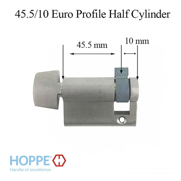 55.5mm Hoppe 45.5/10 Inactive 90° Non-Logo Non-Keyed Profile Cylinder Lock, D-knob - Choose Color - 55.5mm Hoppe 45.5/10 Inactive 90° Non-Logo Non-Keyed Profile Cylinder Lock, D-knob - Choose Color