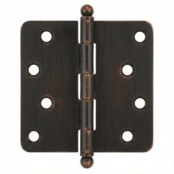 4 x 4 x 1/4 Radius Steel Hinge, Residential,  Ball Tip - Choose Finish - 4 x 4 x 1/4 Radius Steel Hinge, Residential,  Ball Tip - Choose Finish