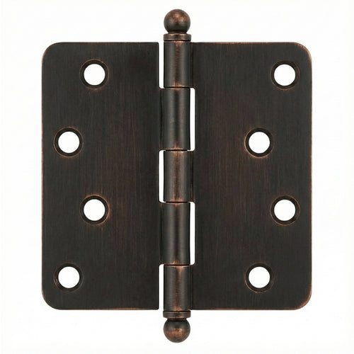4 x 4 x 1/4 Radius Steel Hinge, Residential,  Ball Tip - Choose Finish - 4 x 4 x 1/4 Radius Steel Hinge, Residential,  Ball Tip - Choose Finish