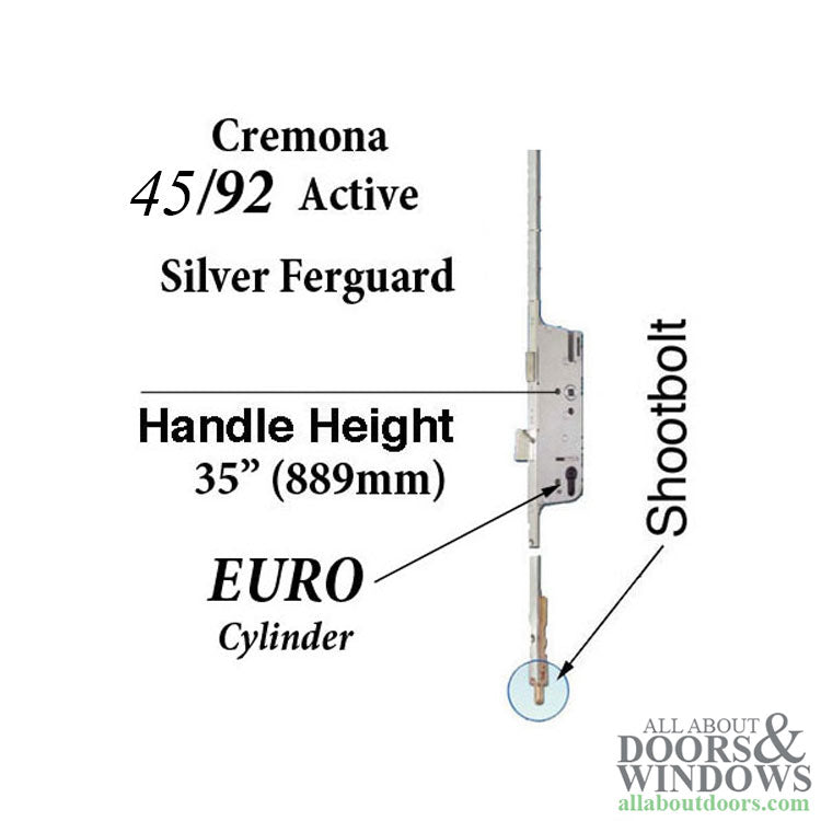 Cremona 45/92 Euro - Active Shootbolt GU - Ferguard Silver Finish - Cremona 45/92 Euro - Active Shootbolt GU - Ferguard Silver Finish