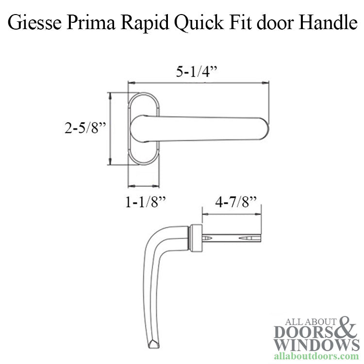 Giesse Prima Rapid, Quick Fit Door Handles, 70-80mm Pair - Giesse Prima Rapid, Quick Fit Door Handles, 70-80mm Pair