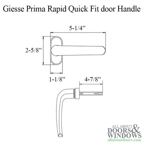 Giesse Prima Rapid, Quick Fit Door Handles, 70-80mm Pair - Giesse Prima Rapid, Quick Fit Door Handles, 70-80mm Pair