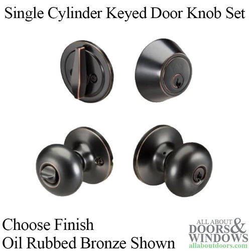 Yale Sinclair Single Cylinder Keyed Entry Door Knob Set with Deadbolt Combo from the Edge Series - Choose Finish - Yale Sinclair Single Cylinder Keyed Entry Door Knob Set with Deadbolt Combo from the Edge Series - Choose Finish