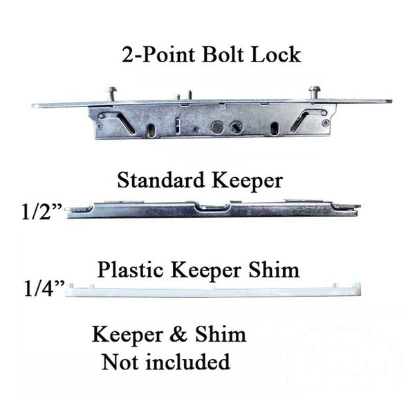 2-Point Sliding Patio Door Lock with Locking Bolts Flat Faceplate Slam Pin - 2-Point Sliding Patio Door Lock with Locking Bolts Flat Faceplate Slam Pin