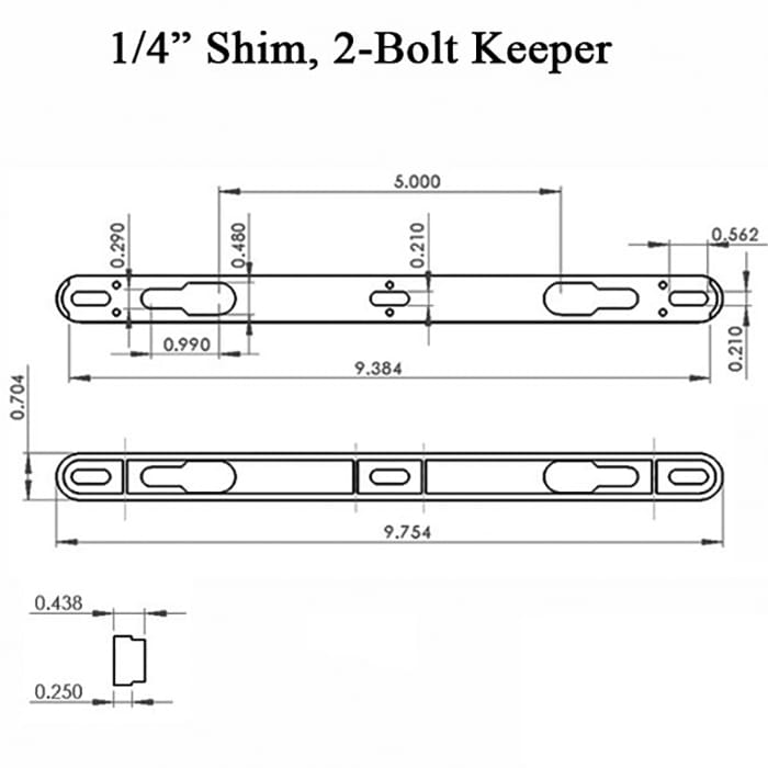 Plastic Shim for 2-Point Bolt Keeper - Plastic Shim for 2-Point Bolt Keeper