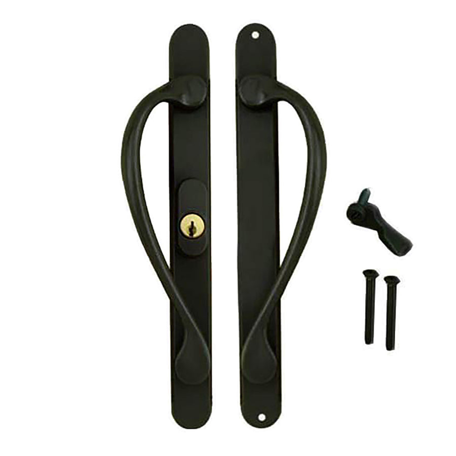 Marvin Active Keyed, Narrow Sliding Door Handle, Center Thumb - Matte Black - Marvin Active Keyed, Narrow Sliding Door Handle, Center Thumb - Matte Black