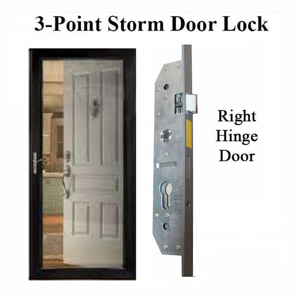 Andersen / Emco Storm Door Multipoint Lock (MPL), 2 Hooks and Deadbolt, RH- Gray - Andersen / Emco Storm Door Multipoint Lock (MPL), 2 Hooks and Deadbolt, RH- Gray