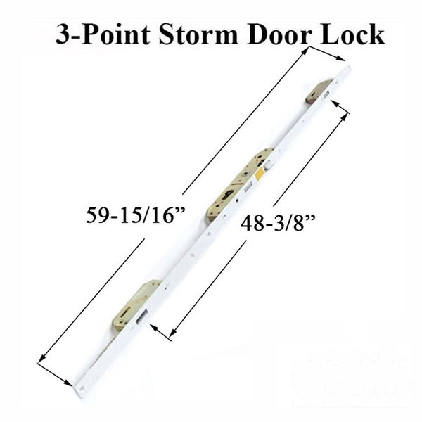 Andersen Storm Door Lock 3 Point Lock Left Handed Multipoint Lock White Lock - Andersen Storm Door Lock 3 Point Lock Left Handed Multipoint Lock White Lock