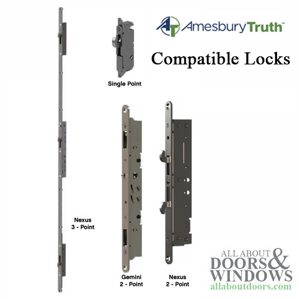 Modern Contemporary Inline Sliding Patio Door Handle Set Active Non-Keyed with Interior Thumbturn - Modern Contemporary Inline Sliding Patio Door Handle Set Active Non-Keyed with Interior Thumbturn