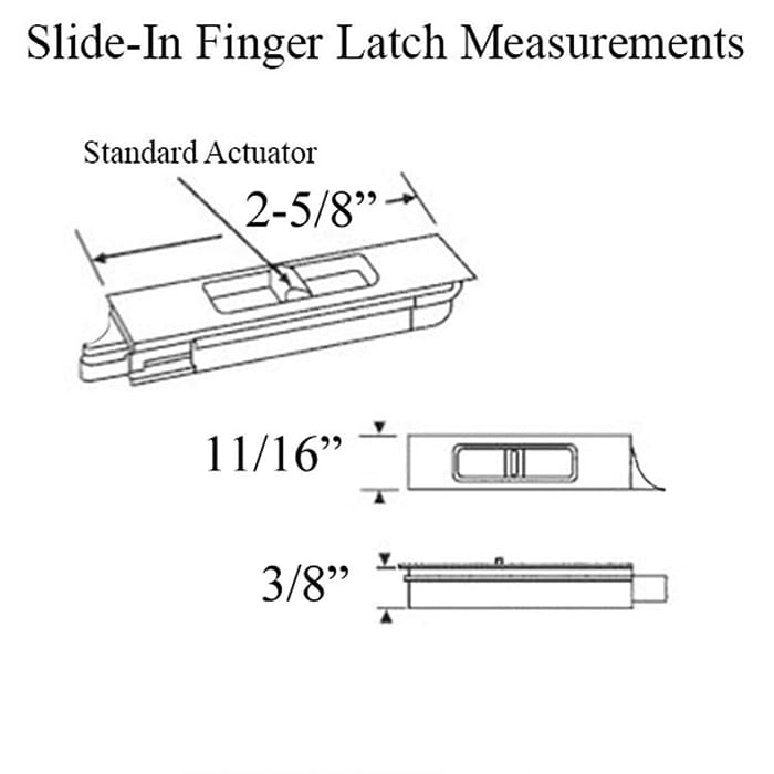 Tilt Latch, Slide in finger latch for vinyl window, Left Hand - Creamy White - Tilt Latch, Slide in finger latch for vinyl window, Left Hand - Creamy White