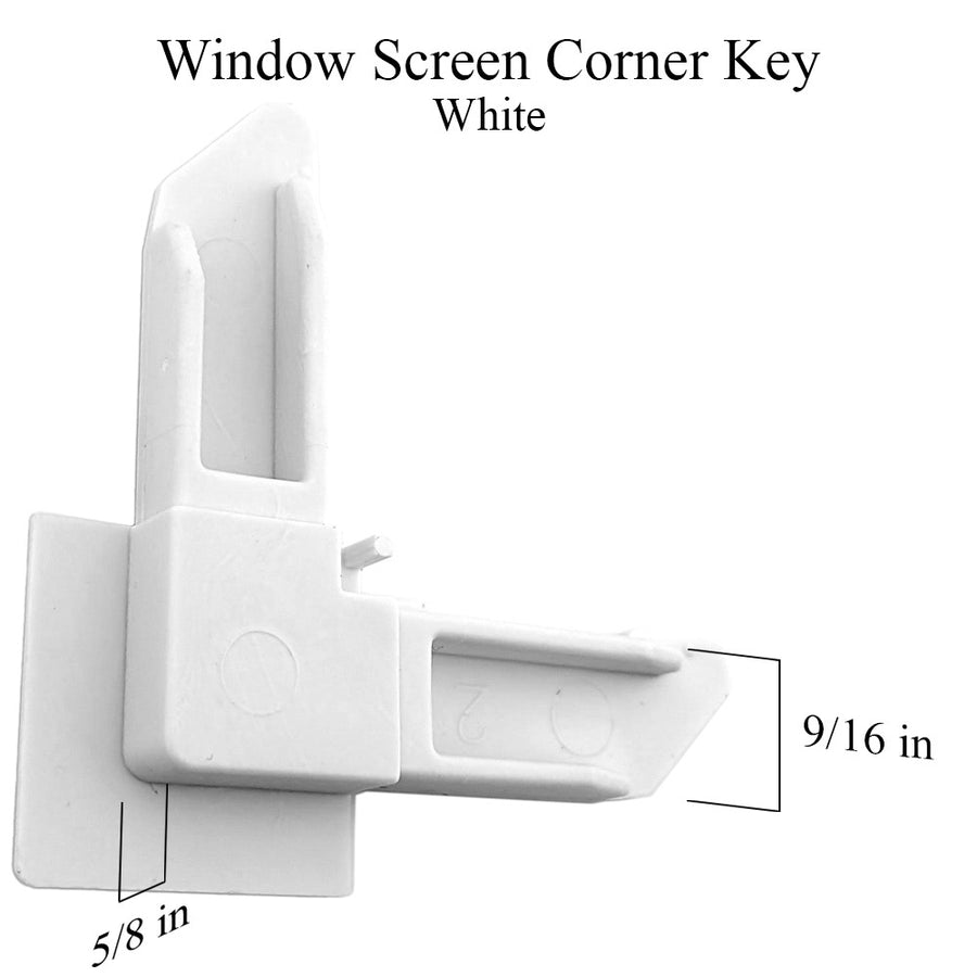 Window Screen Corner Key 3/8 Inch Frame, Plastic - White - Window Screen Corner Key 3/8 Inch Frame, Plastic - White