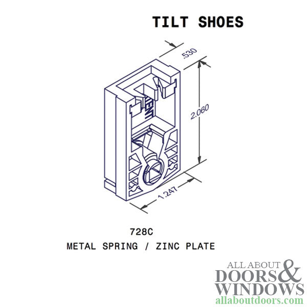 Brake Tilt Shoe, Zinc Cam, Metal Spring - Brake Tilt Shoe, Zinc Cam, Metal Spring