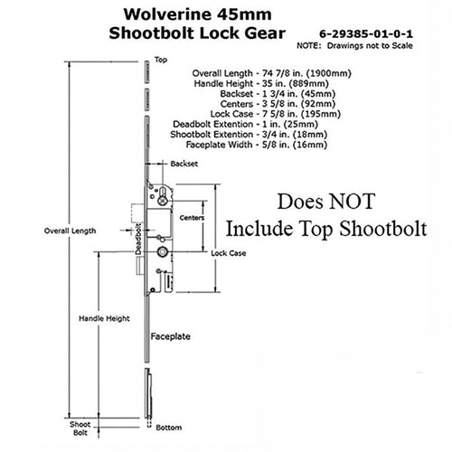 Wolverine Active 45/92 New Breed Shootbolt Door Lock- Silver Ferguard - Wolverine Active 45/92 New Breed Shootbolt Door Lock- Silver Ferguard