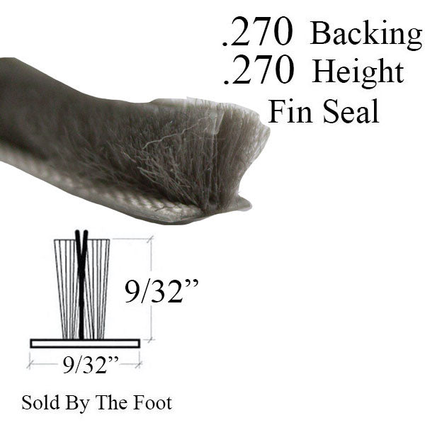 Weatherstrip .270 backing x .270 Pile with Fin Seal - Weatherstrip .270 backing x .270 Pile with Fin Seal
