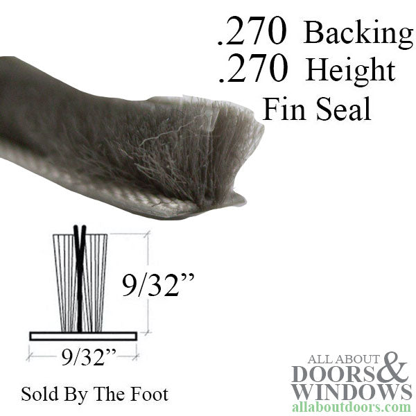 Weatherstrip .270 backing x .270 Pile with Fin Seal - Weatherstrip .270 backing x .270 Pile with Fin Seal