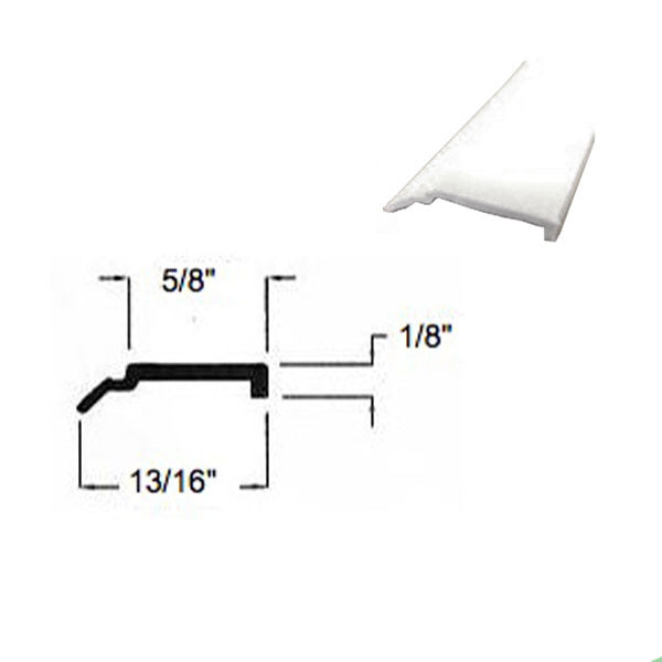 Vinyl glazing bead, White, Snap In, White, 6ft - Vinyl glazing bead, White, Snap In, White, 6ft