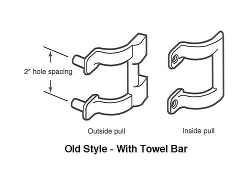 Shower Door Handle 2 Inch Hole Spacing Polished Brass - Shower Door Handle 2 Inch Hole Spacing Polished Brass
