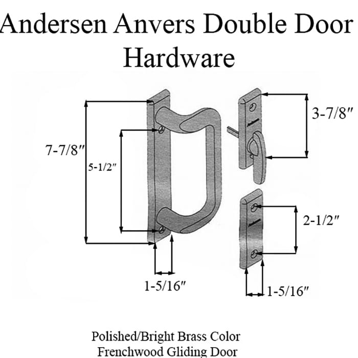Andersen Frenchwood Gliding Door Trim Anvers 4 Panel Interior & Exterior - Polished Brass - Andersen Frenchwood Gliding Door Trim Anvers 4 Panel Interior & Exterior - Polished Brass