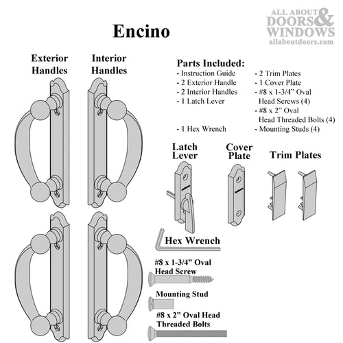 Andersen Frenchwood Gliding Door Trim Encino, 4 Panel Interior & Exterior - Distressed Bronze - Andersen Frenchwood Gliding Door Trim Encino, 4 Panel Interior & Exterior - Distressed Bronze