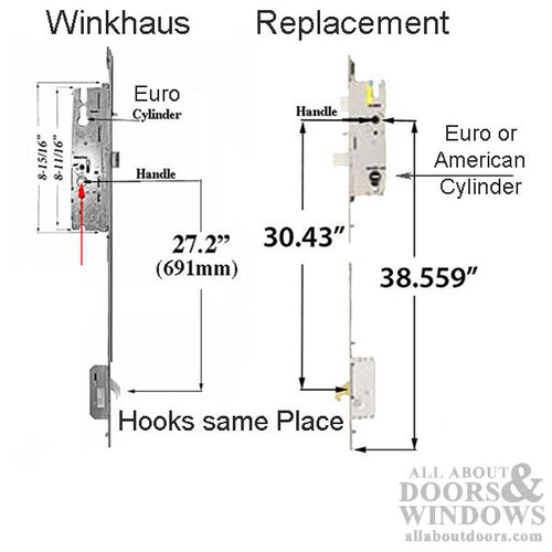20mm Winkhaus OML Replacement 45/92 P2000 92-1/2