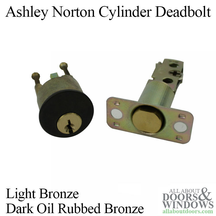 Ashley Norton Collection Cylinder Deadbolt, Split Finish - Light Bronze / Dark Oil Rubbed Bronze - Ashley Norton Collection Cylinder Deadbolt, Split Finish - Light Bronze / Dark Oil Rubbed Bronze