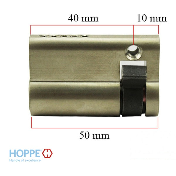 Hoppe 50mm Keyed 1/2 Cylinder, 40/10 - Hoppe 50mm Keyed 1/2 Cylinder, 40/10