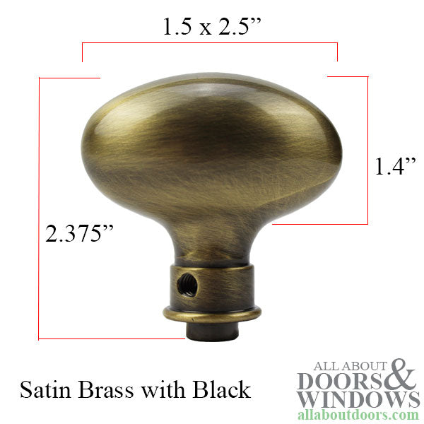 Individual Estate Knob - Satin Brass and Black - Individual Estate Knob - Satin Brass and Black