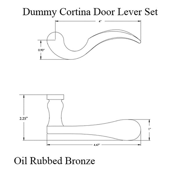 Emtek Dummy Cortina Door Lever Set - Oil Rubbed Bronze - Emtek Dummy Cortina Door Lever Set - Oil Rubbed Bronze