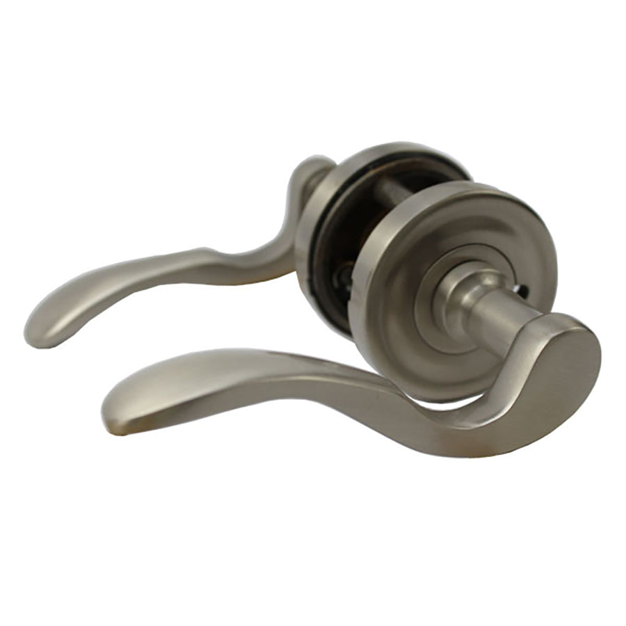 Ashley Norton - Chesterfield - Privacy Lever Set - Round Rose - Reversible - Satin Nickel - Ashley Norton - Chesterfield - Privacy Lever Set - Round Rose - Reversible - Satin Nickel
