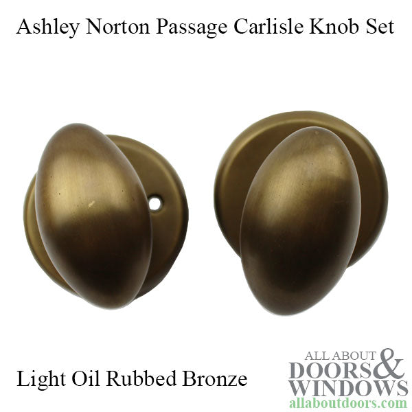 BLEMISHED Ashley Norton Passage Carlisle Knob Set - Light Oil Rubbed Bronze - BLEMISHED Ashley Norton Passage Carlisle Knob Set - Light Oil Rubbed Bronze